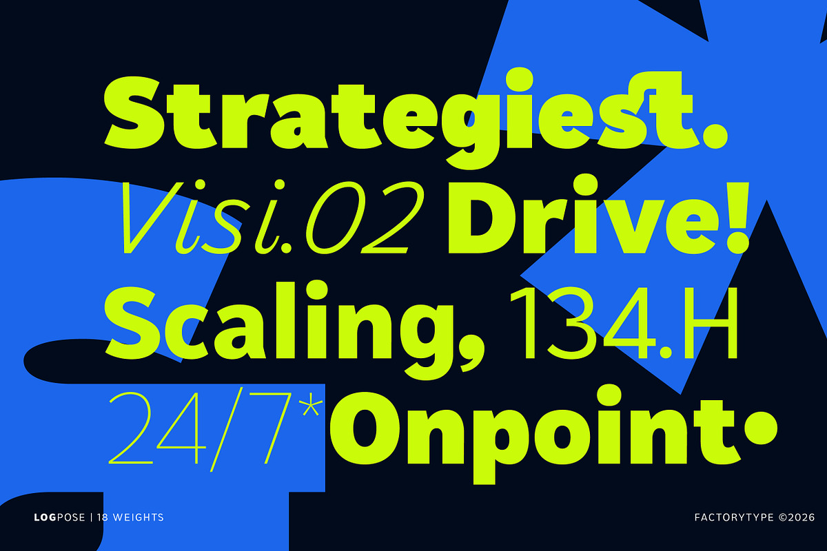 LogPose — Modern Geometric Sans, a Sans Serif Font by FactoryType Studio (Photo 4 of 10)