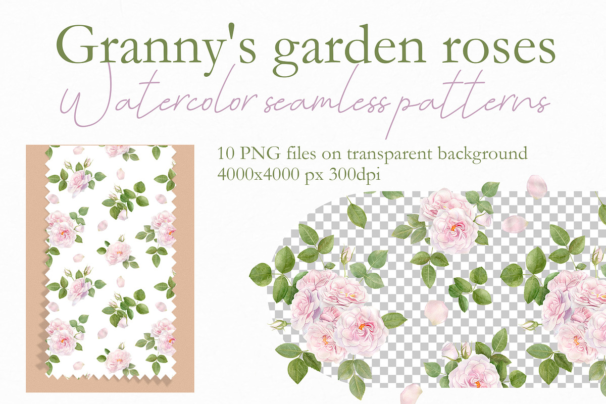 Pink Rose Pattern & Illustration, a Pattern Graphic by NataliArkushArt (Photo 2 of 15)