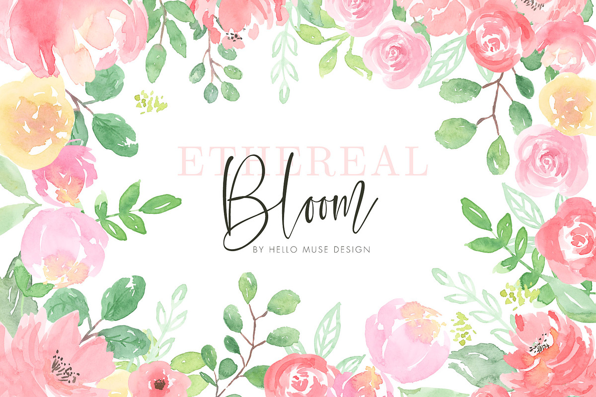 Spring Flowers Watercolor Clip Art, an Illustration by Hello Muse Design (Photo 1 of 6)
