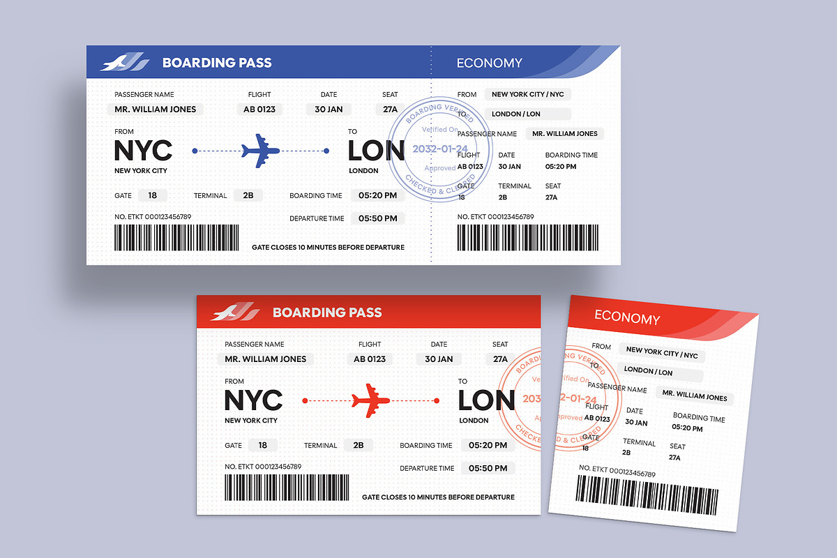 Boarding Pass Template, a Card Template by BrandPacks (Photo 2 of 4)