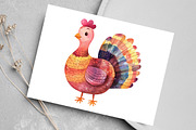 Thanksgiving Turkey Clipart, an Illustration by Canvas Craft (Thumbnail 5 of 8)