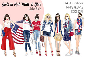 Girls In Red, White & Blue - Light S