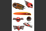 Motorcycle and car racing symbols, an Object Graphic by Vector Tradition (Thumbnail 1 of 3)