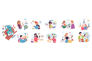 People travel itinerary. Man and, a Person Illustration by Stock-Smart-Start