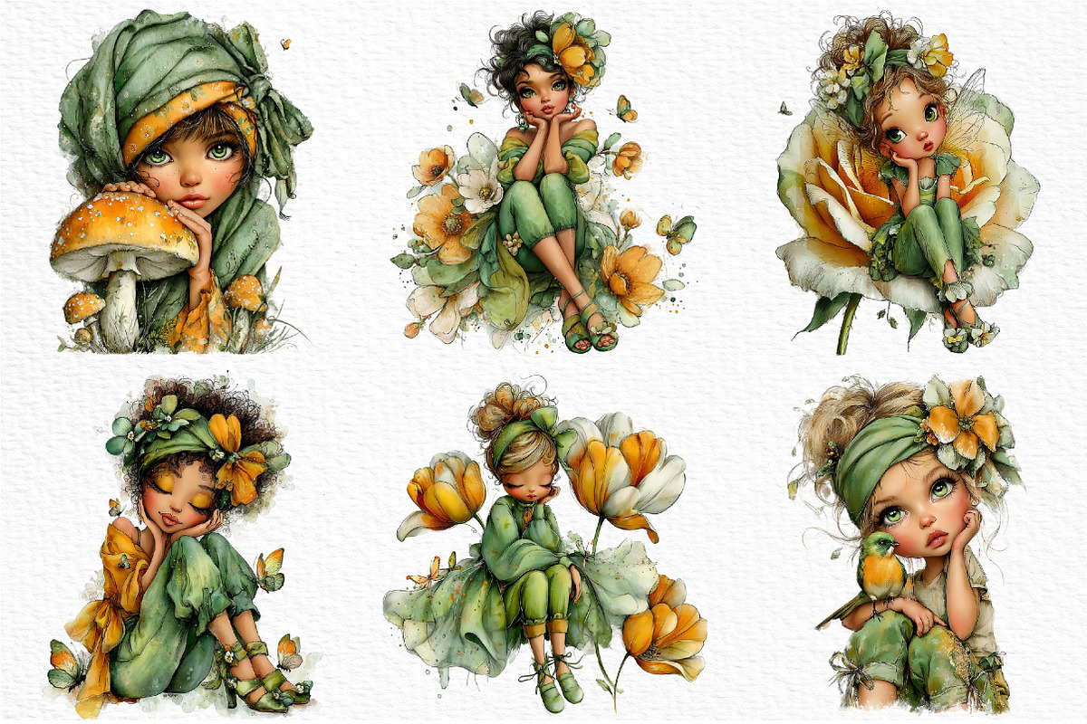 Whimsical Spring Fairy Clipart Png, an Illustration by Craft Nest (Photo 5 of 10)