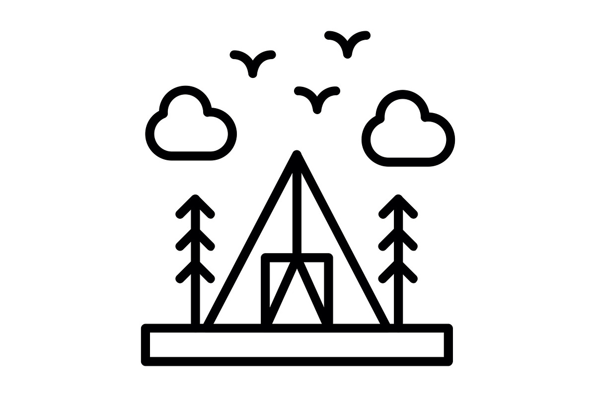 Camping Line Icon, an Icon by Pexelpy (Photo 1 of 2)