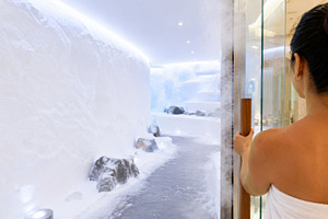 Snow room wellness spa with person e, a Photo by Dvoevnore photos