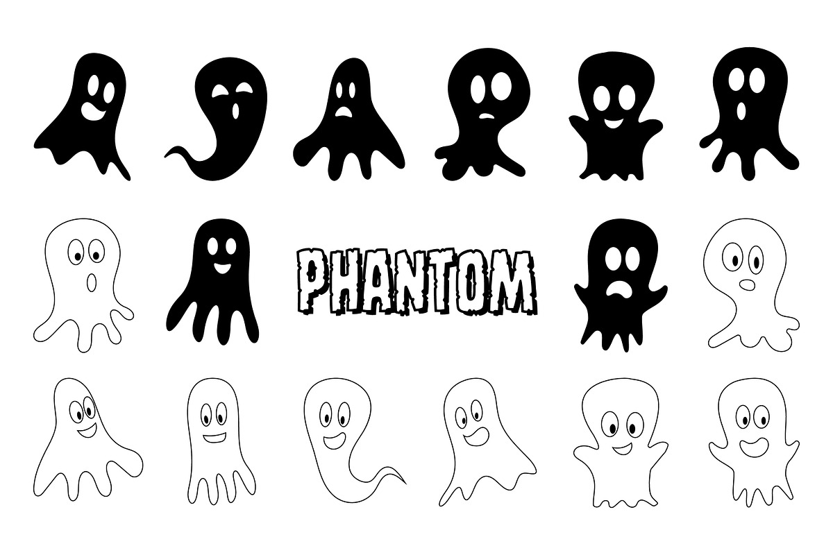 Phantom Ghost Collection, an Object Graphic by Saba Vector (Photo 1 of 3)