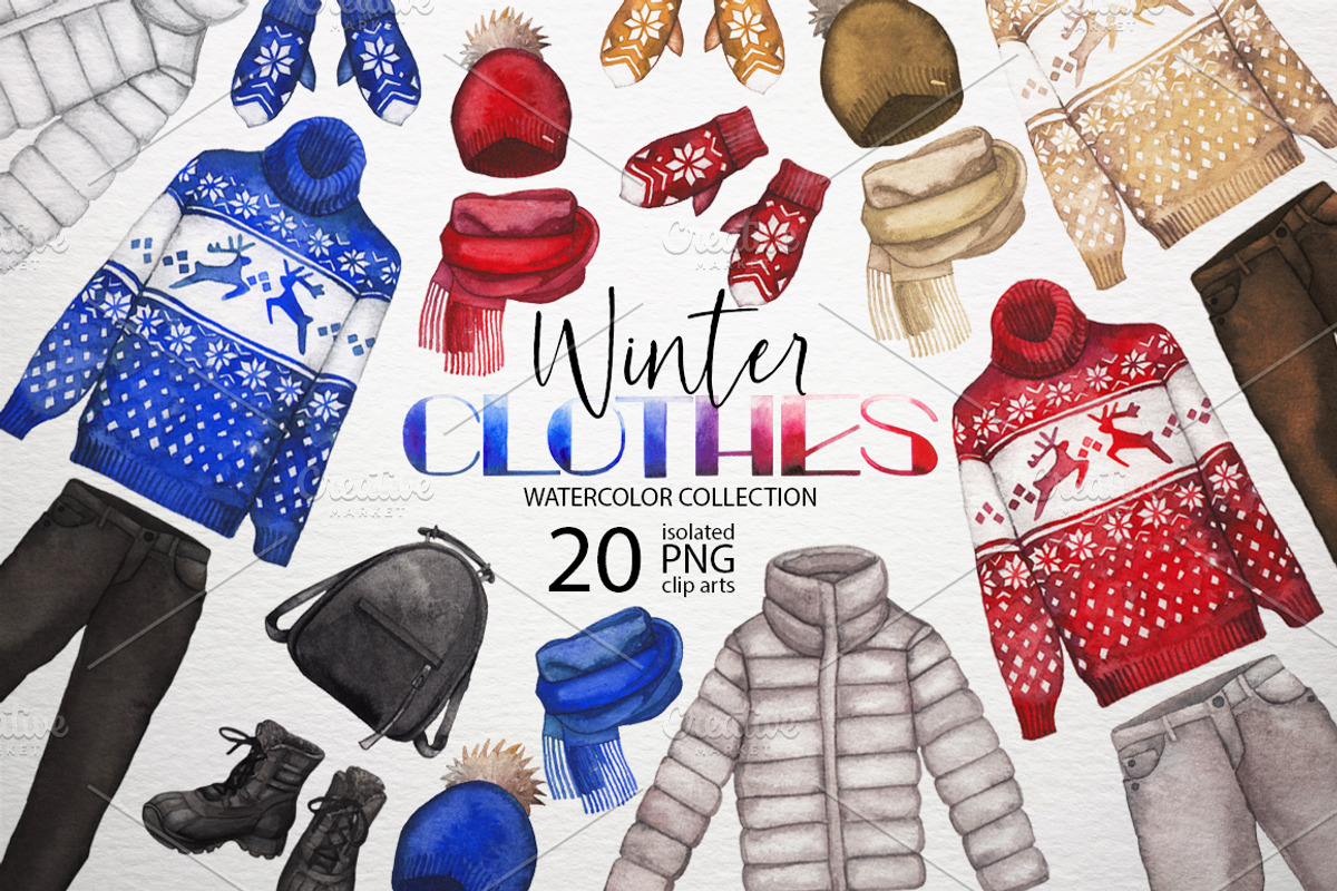 Watercolor winter colletion, a Decorative Illustration by Ekaterina Glazkova (Photo 2 of 6)