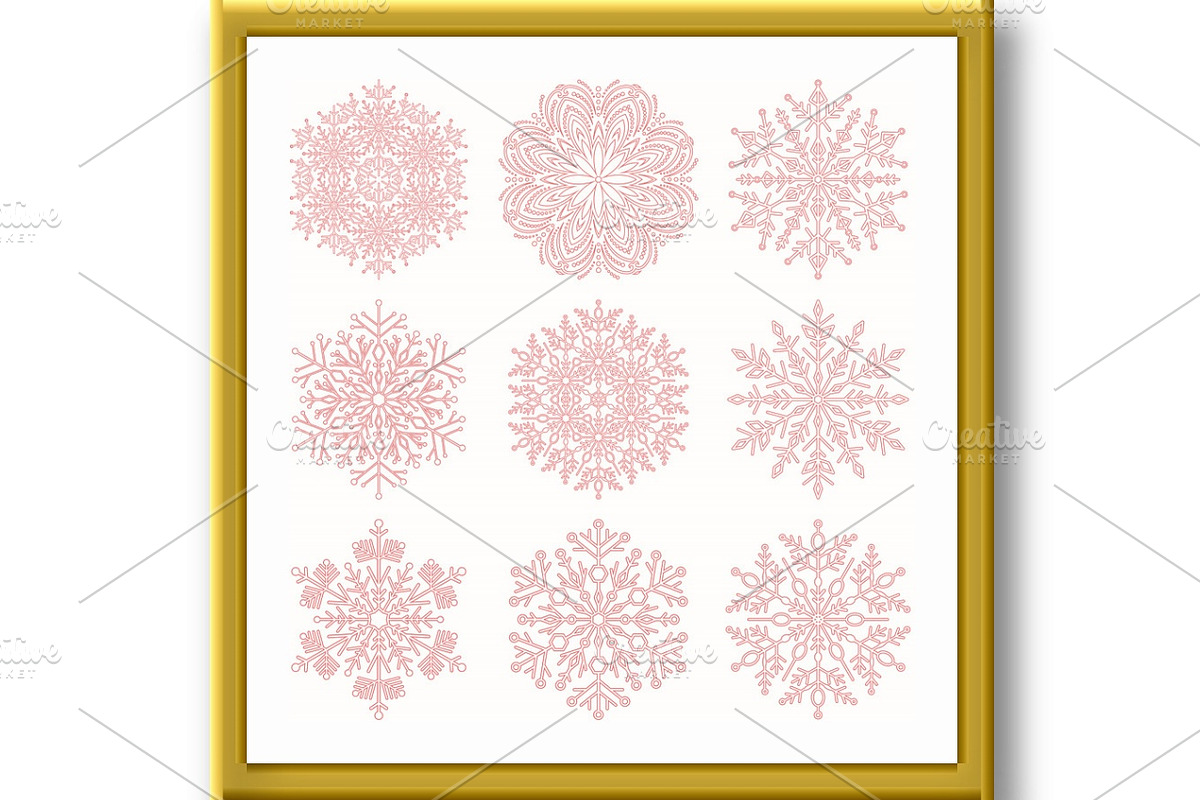 Set of Round Snowflakes With Winter, a Texture Illustration by FineArtStudio (Photo 2 of 3)