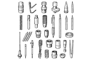 Mechanical Engineering Components, an Object Graphic by nikagraphic
