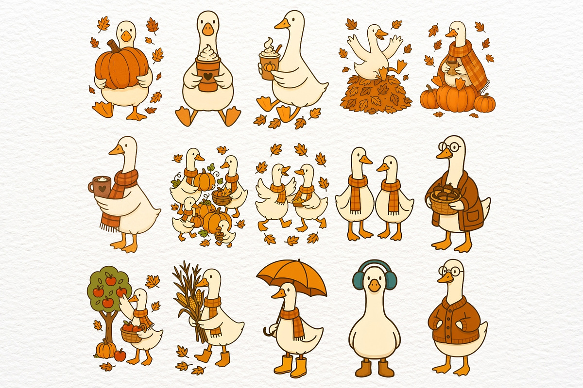 Thanksgiving Silly Goose Clipart PNG, an Illustration by Nicolle's Colorful Art (Photo 4 of 6)