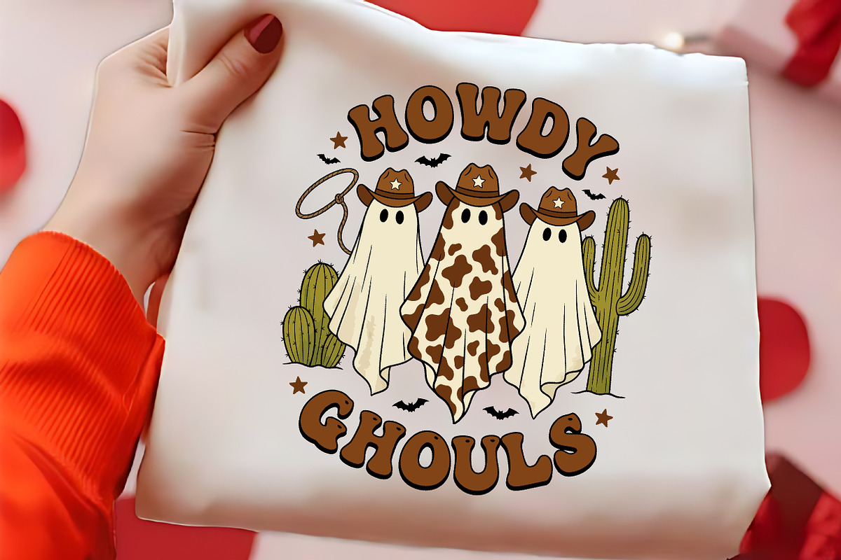 Howdy Ghouls Cowboy Ghost PNG Art, a Seasonal Illustration by CrexoraLab (Photo 2 of 4)