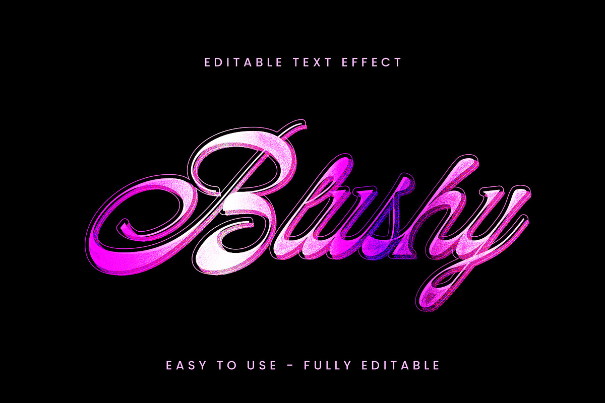 Glossy Gradient Script Text Effect