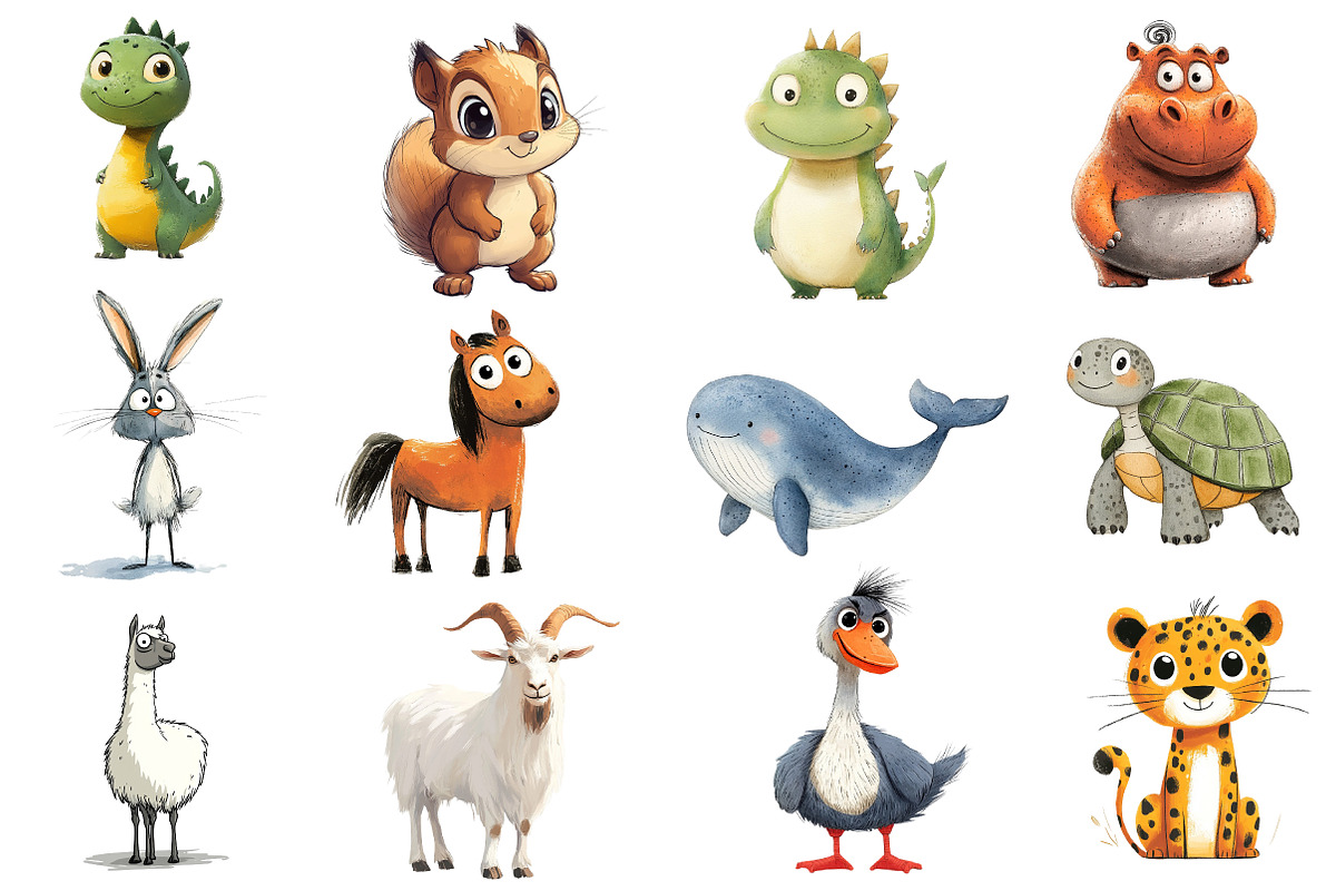 Animals Minimalist Cartoon Clipart, an Illustration by CreationArt (Photo 4 of 4)