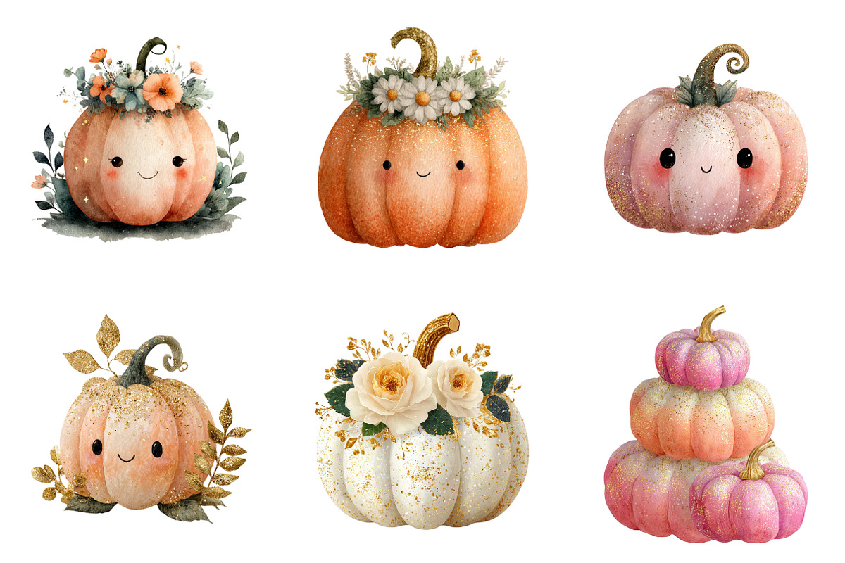 Cute Girly Pumpkin Png, an Illustration by SinaCreation (Photo 5 of 7)