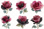 Quirky Valentine Rose Flower Clipart, an Illustration by Black Bird Studio (Thumbnail 4 of 6)
