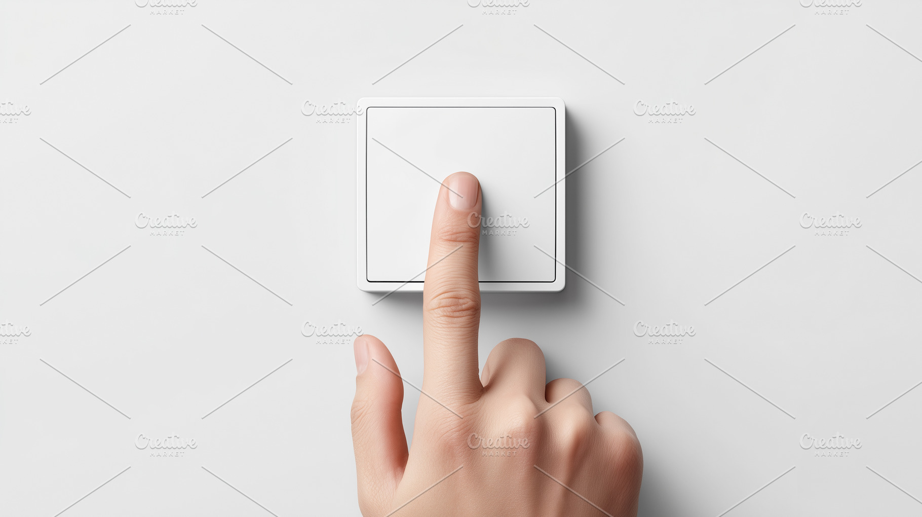 Hand pressing a modern white switch, a Technology Photo by MistyDay
