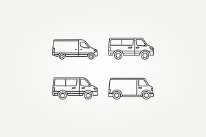 van car line art icon logo vector, a Branding & Logo Template by Blazybone