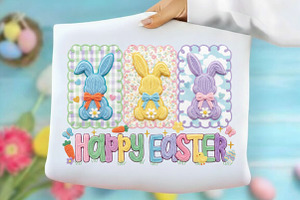 Faux Yarn Happy Easter Png, an Illustration by Designking