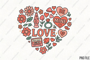 Valentine Heart Doodle Sublimation, an Illustration by CraftArtStudio