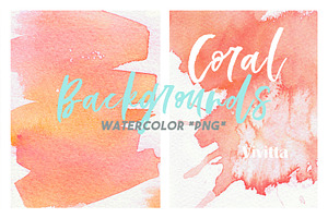 Living coral watercolor texture
