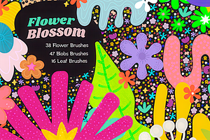 Flower Blossom: 100 Procreate Stamps