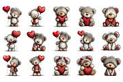 Valentine Teddy PNG Set, an Illustration by SinaCreation (Thumbnail 2 of 11)