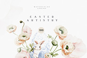 Spring & Easter Watercolor Clip Art, a Decorative Illustration by Laras Wonderland (Thumbnail 1 of 8)
