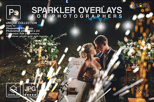 Wedding sparklers, photoshop overlay