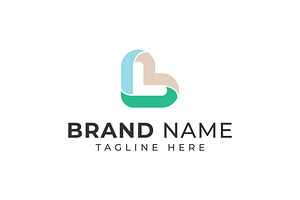 B Letter Logo With Heart Shape