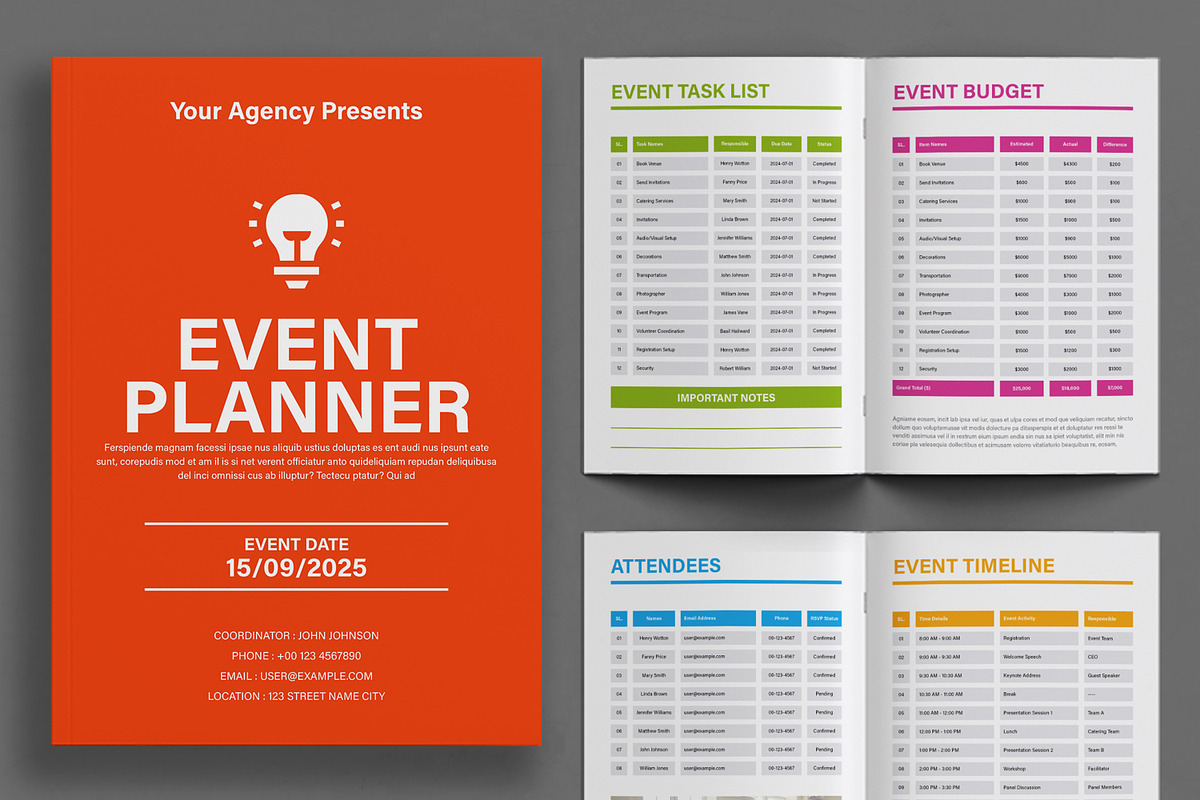 Event Planner Template, a Stationery Template by ContestDesign (Photo 1 of 4)