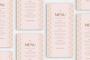 Pink Art Deco Wedding Stationery