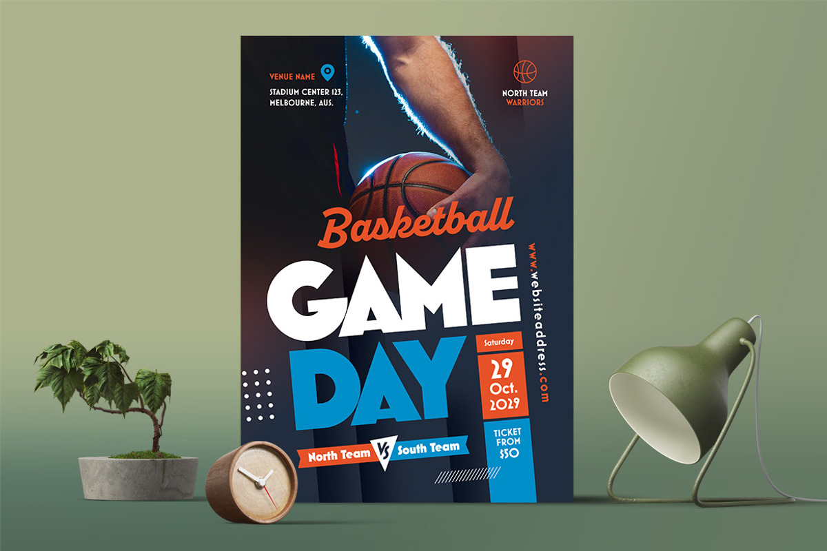 Basketball Game Day Flyer Template, a Flyer Template by Boostock (Photo 4 of 4)