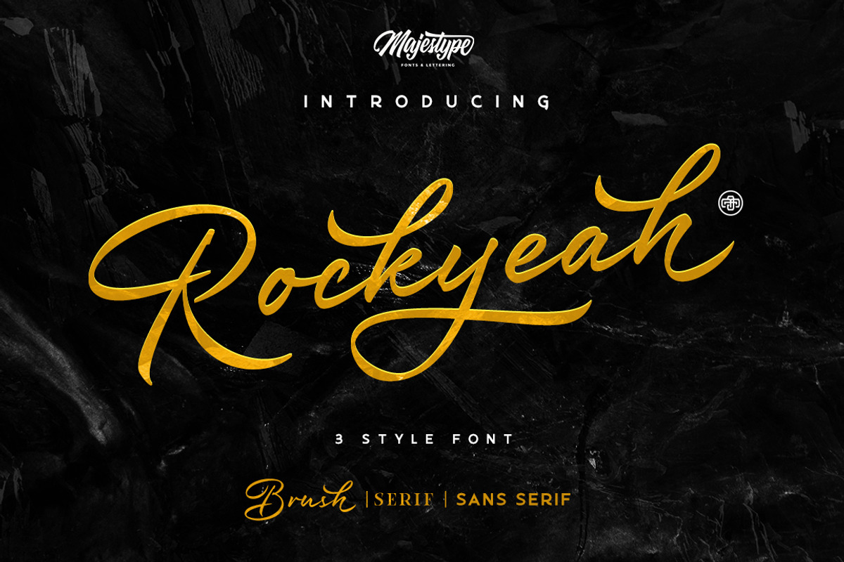 Rockyeah - Brush, Sans & Serif Fonts