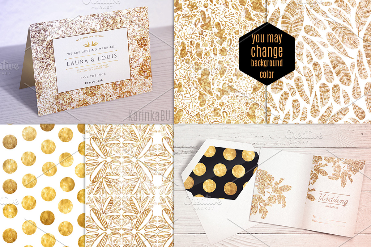 Big Gold Foil pattern bundle, a Pattern Graphic by KarinkaBU (Photo 6 of 6)