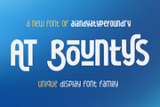 AT Bountys, a Sans Serif Font by Alandya TypeFoundry (Thumbnail 1 of 10)
