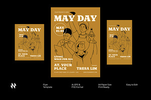 May Day Flyer, a Flyer Template by Neermana