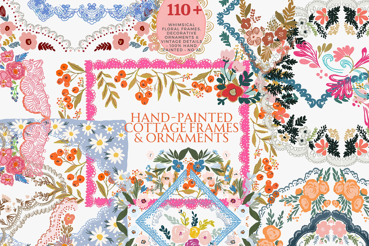110+ hand painted frames corners, a Decorative Illustration by Patishop Art (Photo 1 of 10)