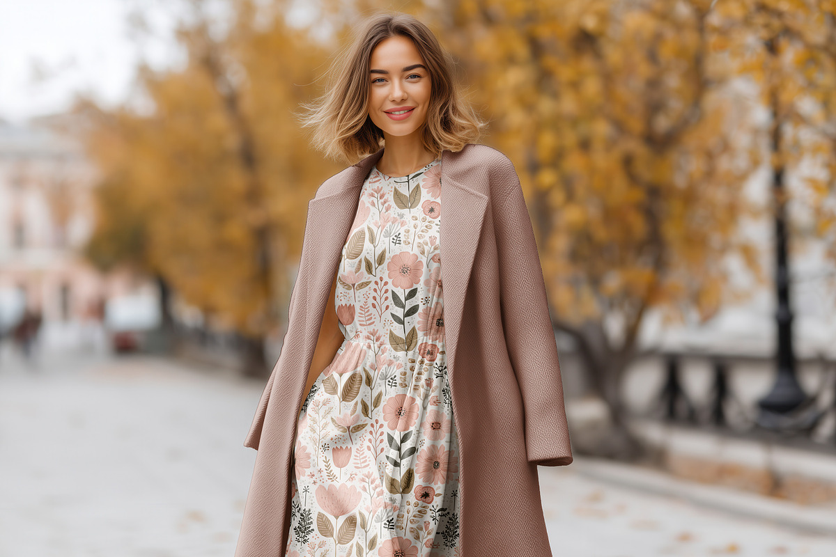 Fall Dress City Street Mockup PSD, a Shirt Mockup by 1001 mockups (Photo 6 of 9)