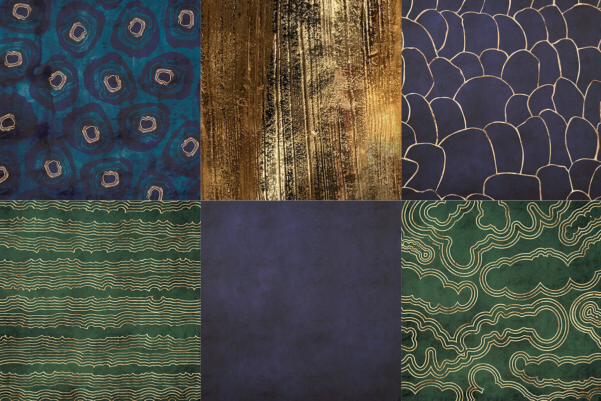 Lapis & Malachite Gold Marble Slabs, a Pattern Graphic by Blixa 6 Studios (Photo 5 of 6)