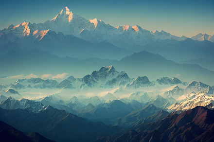 High snow-capped mountain peak, a Background Photo by Grafvision photography