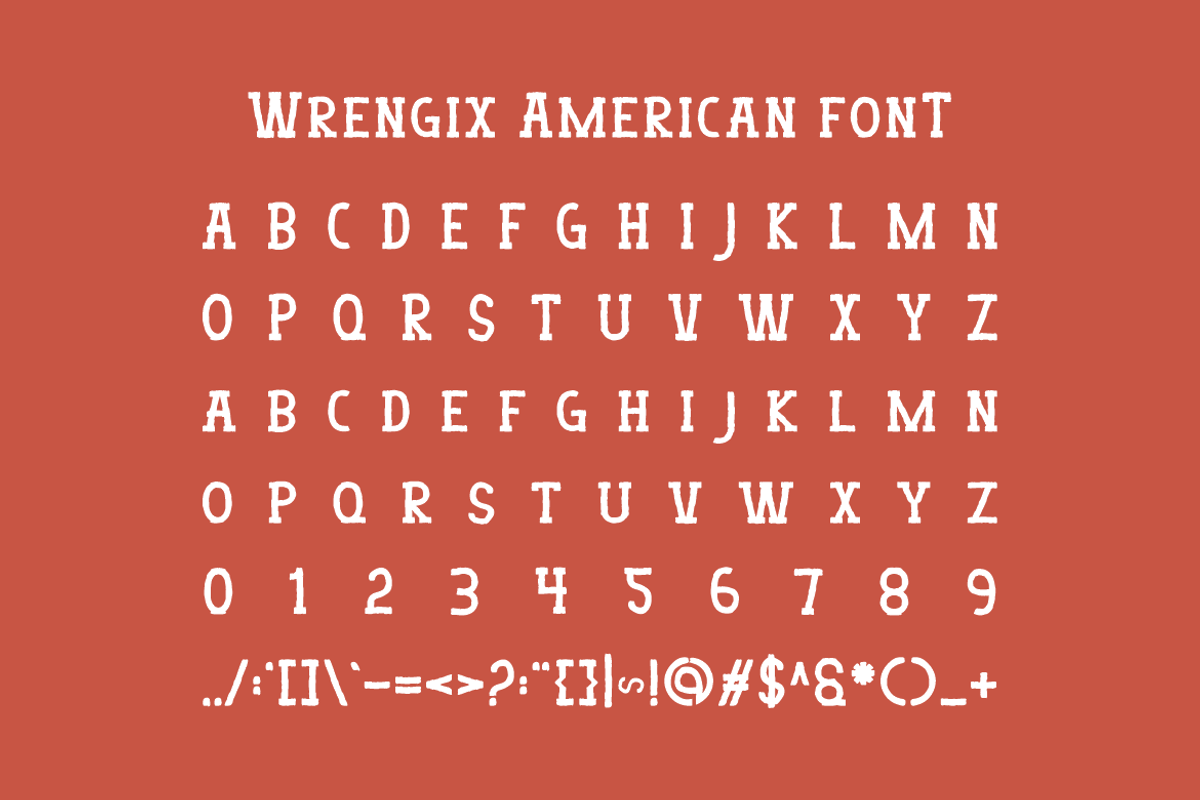 Wrengix American - Western Font, a Slab Serif Font by Iqsiart Studio (Photo 4 of 6)
