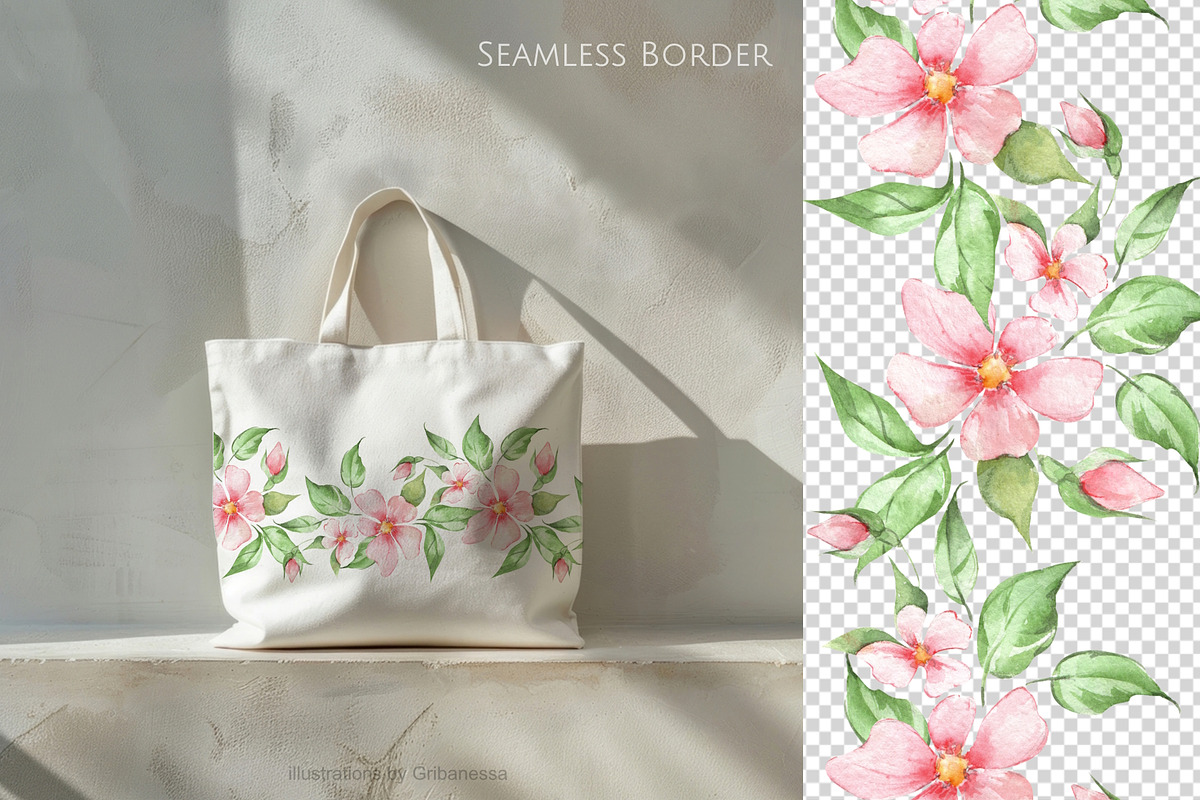 Spring Blossom Watercolor Set, a Seasonal Illustration by Gribanessa (Photo 5 of 6)