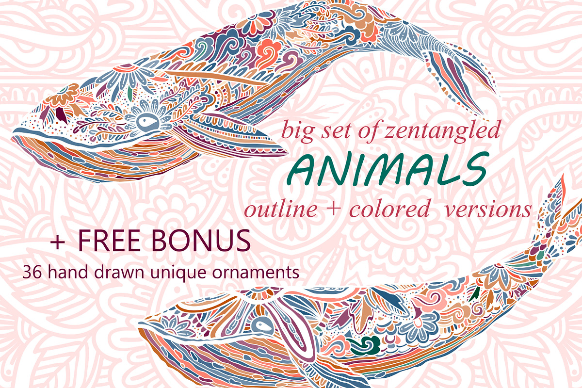 Animals in zentangle doodle style, an Illustration by Tierre3012 (Photo 1 of 23)