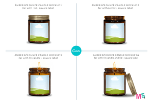 Amber Candle Jar Mockup For Canva