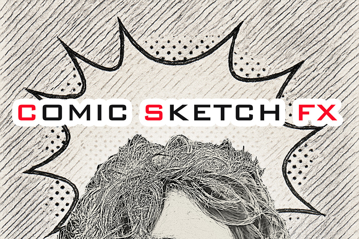 Comic Sketch FX Photoshop Template, an Action Add-On by 3d_model_tifotizi (Photo 2 of 2)
