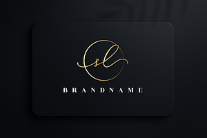 Letter SL Handwritten Signature Logo