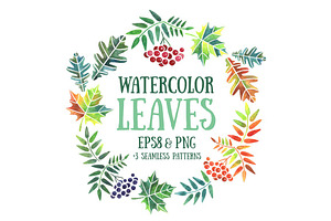 Watercolor leaves