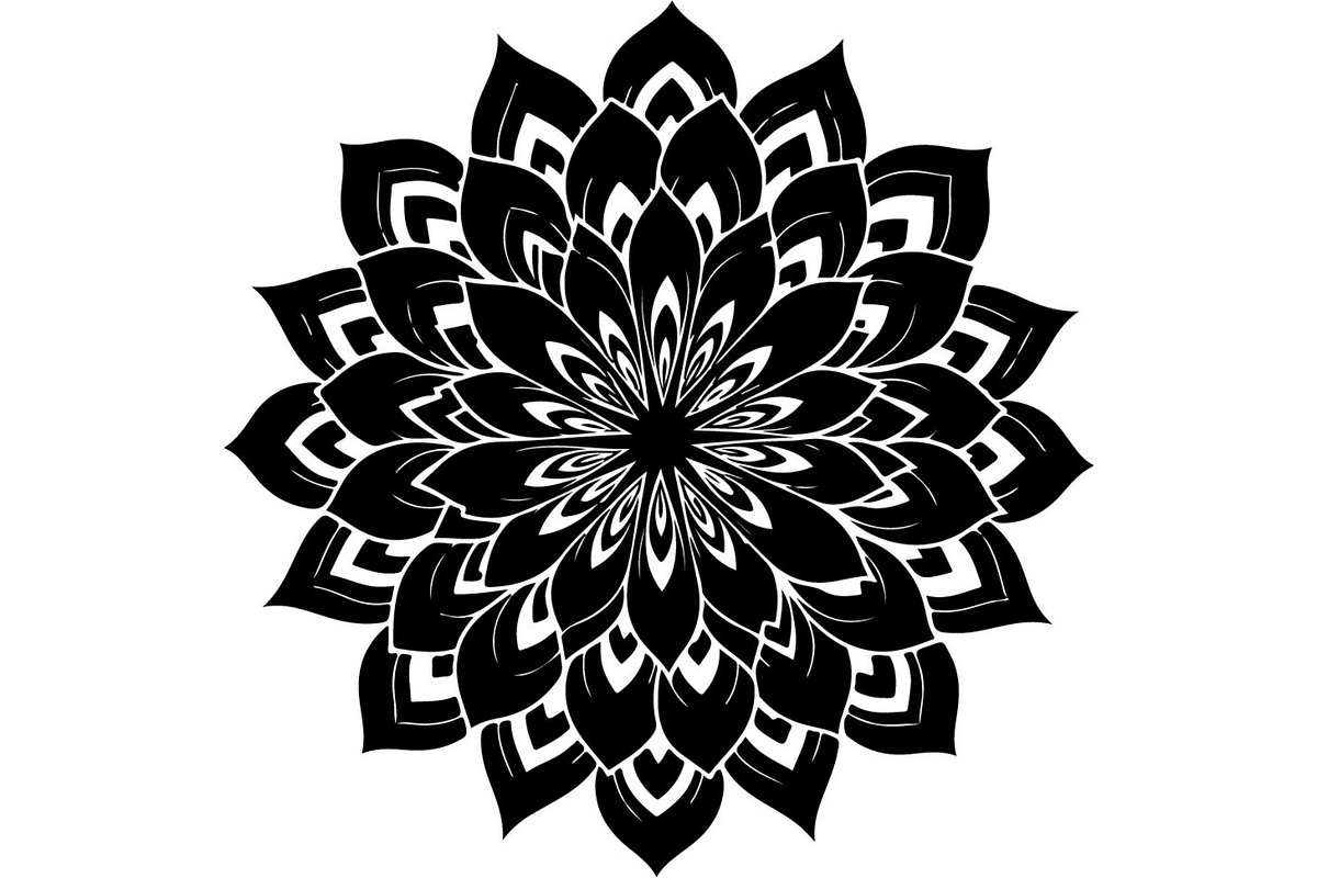Black Floral Mandala Vector Bundle, a Decorative Illustration by Designer_Momina (Photo 3 of 21)